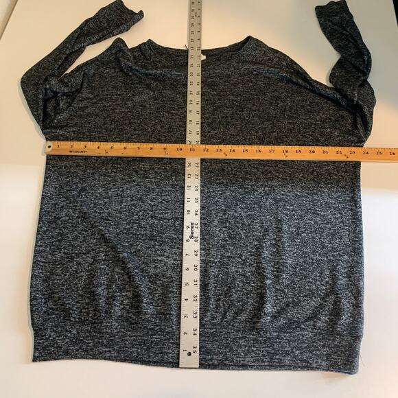 Athleta Top Womens M Medium Black Grey Mindful Dolman Pullover Lightweight Crew - Picture 7 of 13
